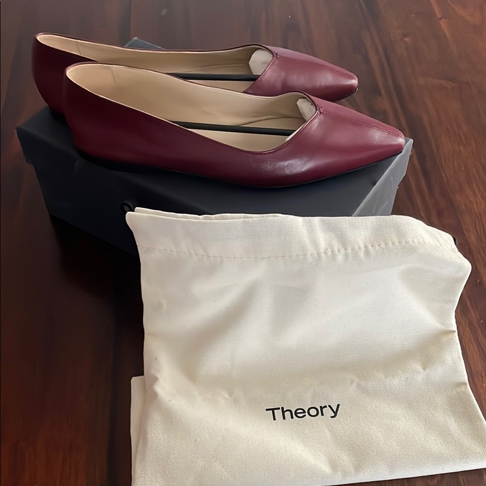 Theory Women's Burgundy Flats